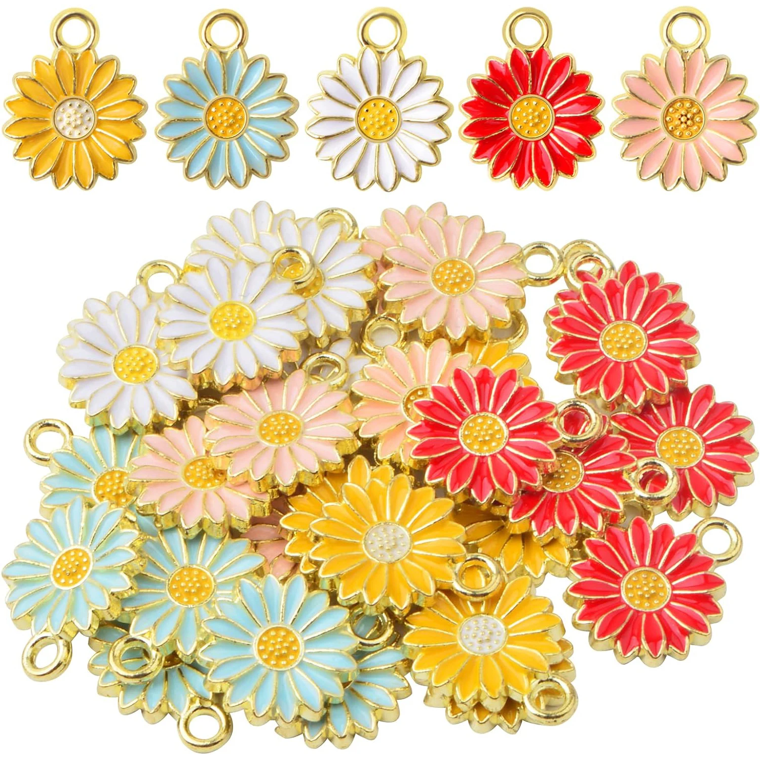 30 шт. подвесок-шармов в виде подсолнухов и маргариток из сплава для изготовления ожерелий, браслетов, серег и других украшений своими руками
30 шт. подвесок-шармов в виде подсолнухов и маргариток из сплава для изготовления ожерелий, браслетов, серег и других украшений своими руками