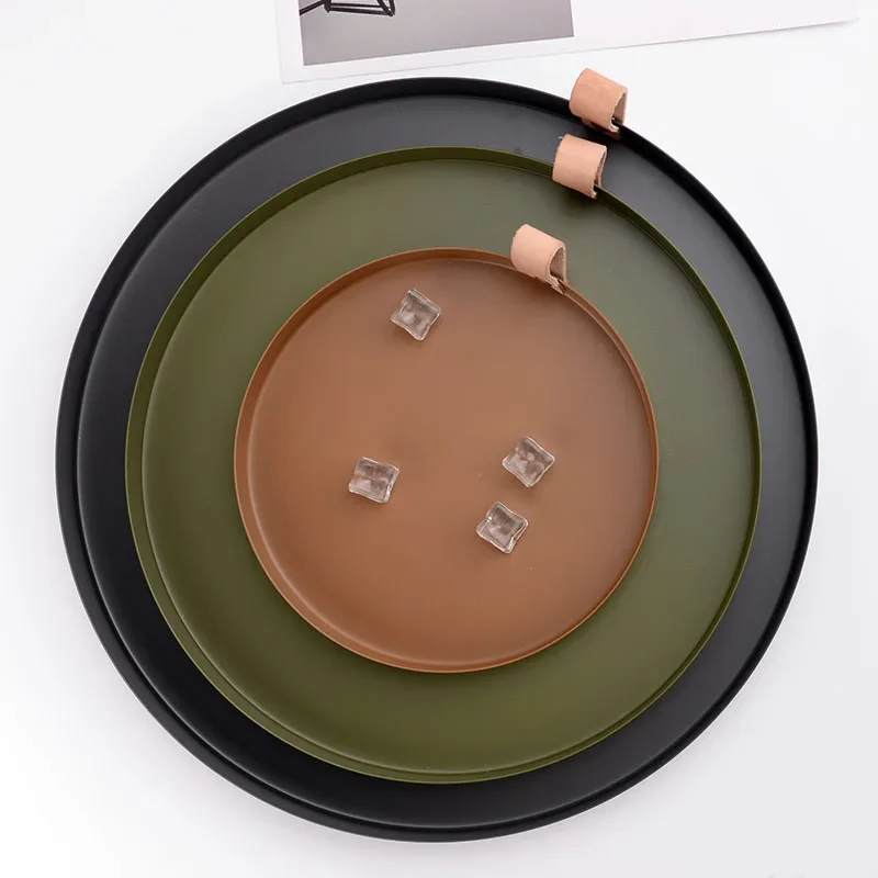 Metal Tray Leather Storage Container Jewelry Display Desktop Round Serving Plate Decoration Home Kitchen Organizer Supplies Tray
Metal Tray Leather Storage Container Jewelry Display Desktop Round Serving Plate Decoration Home Kitchen Organizer Supplies Tray
