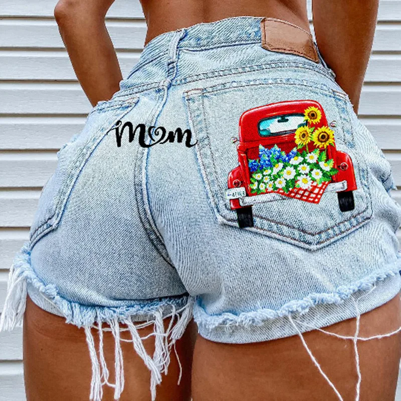 Personality Flowers Car Letters Printed Denim Shorts Women Summer New High Waist Ripped High Street Jeans Short s246
Personality Flowers Car Letters Printed Denim Shorts Women Summer New High Waist Ripped High Street Jeans Short s246