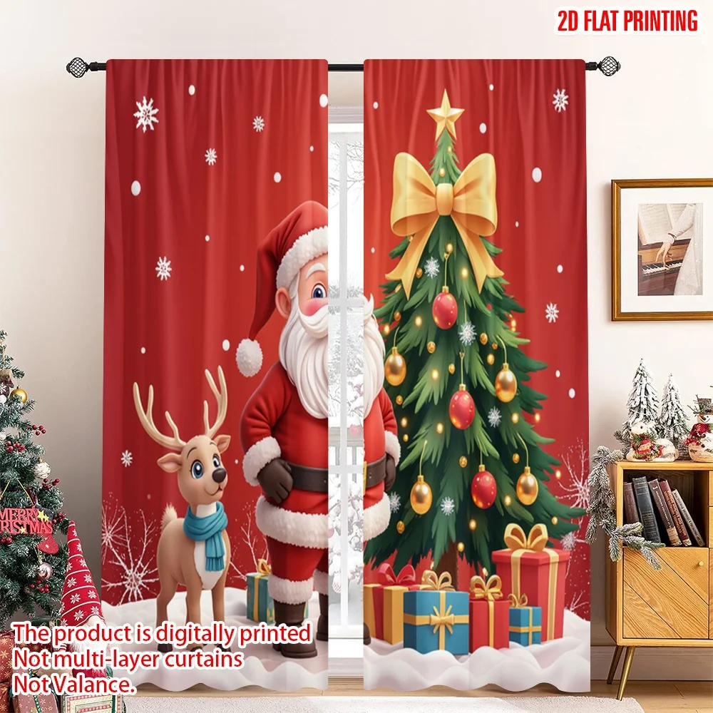2pcs 2D flat printing Christmas Curtain Christmas Tree Santa Reindeer Gift 100% Polyester Without Electricity Party & Holiday
2pcs 2D flat printing Christmas Curtain Christmas Tree Santa Reindeer Gift 100% Polyester Without Electricity Party & Holiday