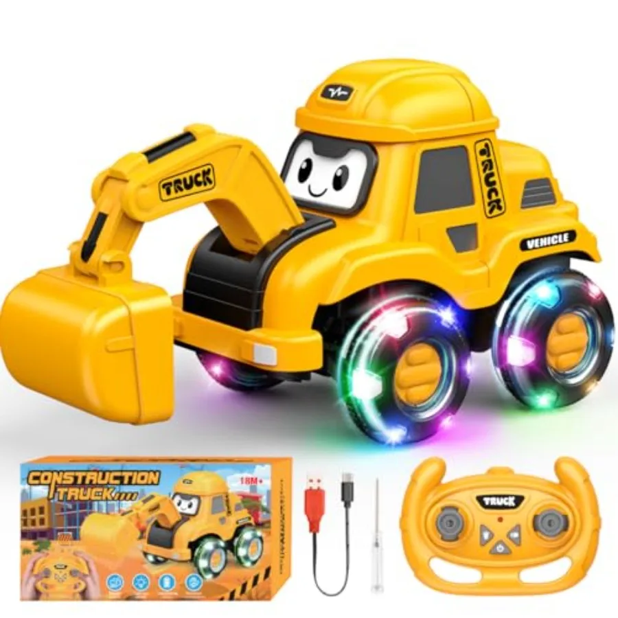 Toddler Remote Control Car with Flashing Light Wheels for 2 3 4 5 6 Year Old Boys Girls, USB Rechargeable Construction Excavato
Toddler Remote Control Car with Flashing Light Wheels for 2 3 4 5 6 Year Old Boys Girls, USB Rechargeable Construction Excavato