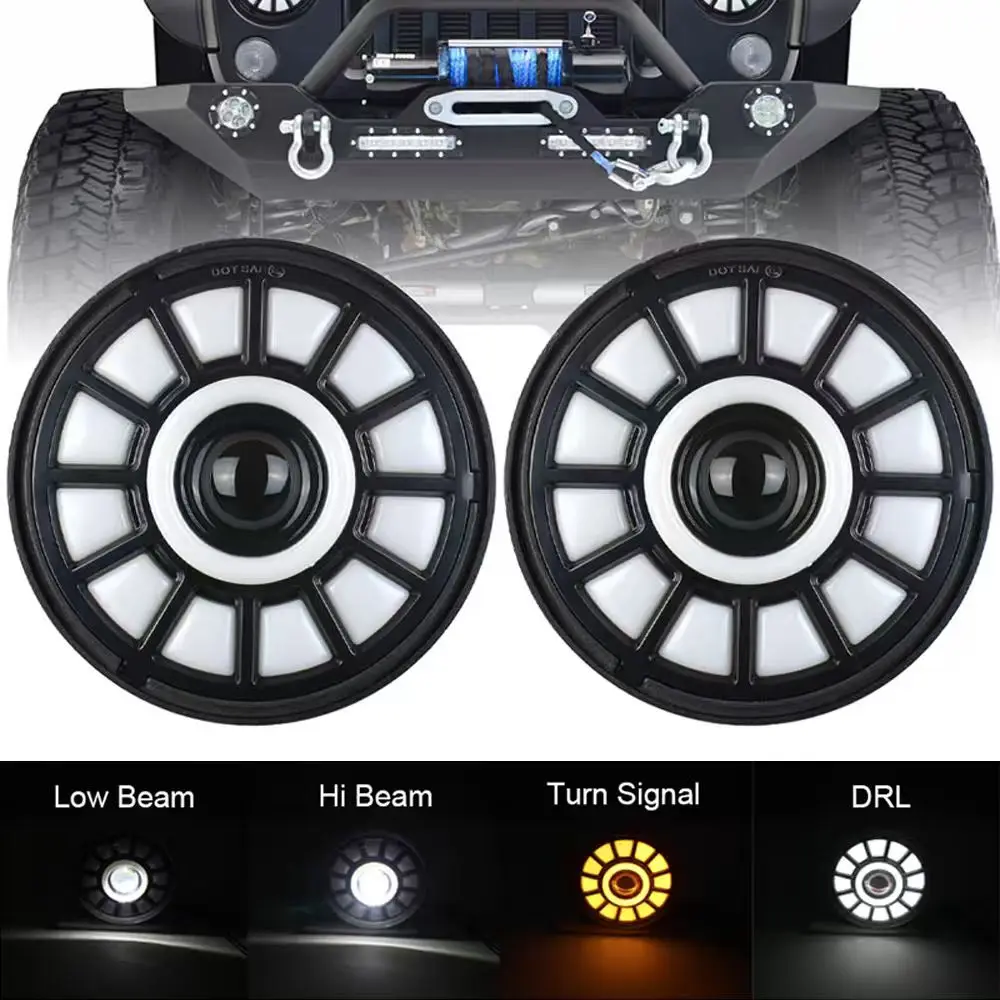 Car 7 inch Projector LED Headlamp 7" Round Car LED Headlight Turn Signal DRL Driving Light for Offroad 4WD Harley Motorcycle
Car 7 inch Projector LED Headlamp 7" Round Car LED Headlight Turn Signal DRL Driving Light for Offroad 4WD Harley Motorcycle