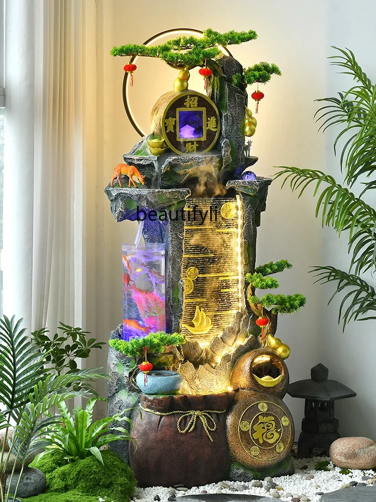 Rockery flowing water fountain circulating water office housewarming lucky floor ornament living room landscaping decoration
Rockery flowing water fountain circulating water office housewarming lucky floor ornament living room landscaping decoration