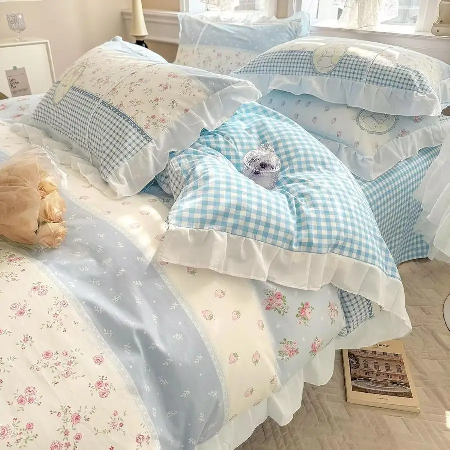 Pink Floral Duvet Cover Full with White Ruffles Reversible Blue Plaid Duvet Cover with Zipper Ties 100 Cotton Cute Rabbits Comfo
Pink Floral Duvet Cover Full with White Ruffles Reversible Blue Plaid Duvet Cover with Zipper Ties 100 Cotton Cute Rabbits Comfo