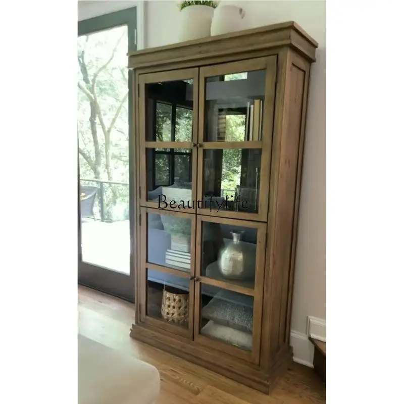 Solid wood French retro storage cabinet living room floor display bedroom multi-layer locker
Solid wood French retro storage cabinet living room floor display bedroom multi-layer locker