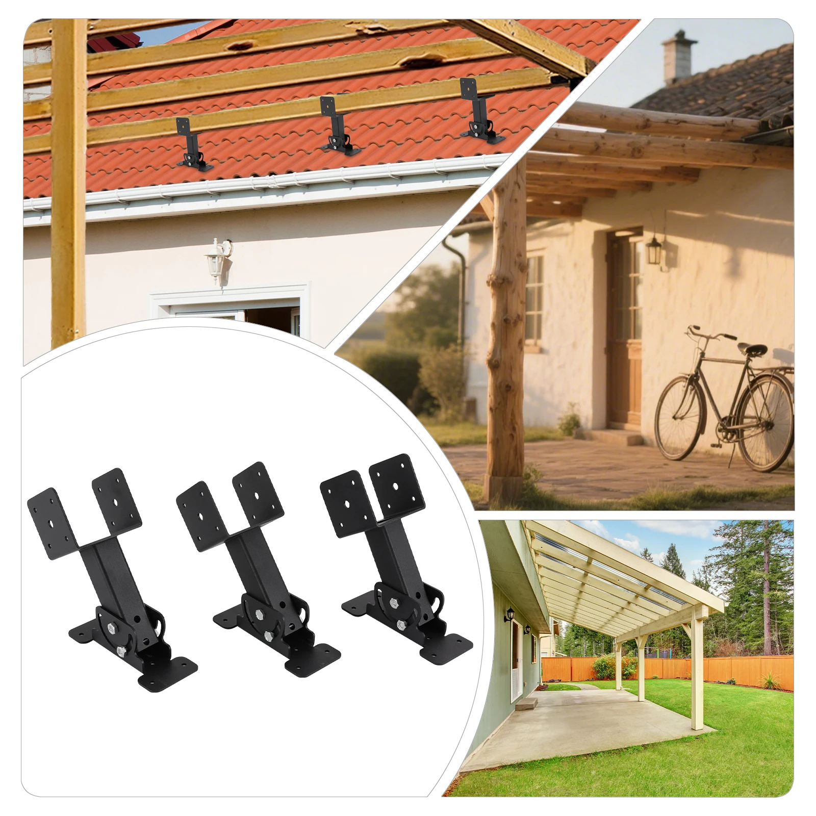 3PCS Adjustable Roof Beam Bracket Kit 0-180° Rotatable with Locking Bolts for Pavilion Courtyard DIY Construction
3PCS Adjustable Roof Beam Bracket Kit 0-180° Rotatable with Locking Bolts for Pavilion Courtyard DIY Construction