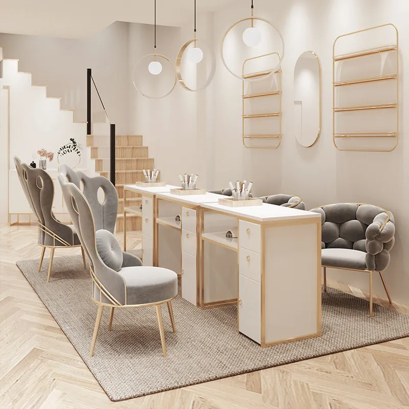 Японский двойной маникюрный стол в скандинавском стиле, роскошный набор для салона красоты: стол и стул для маникюра, дизайнерская мебель для салонов FYNT
Японский двойной маникюрный стол в скандинавском стиле, роскошный набор для салона красоты: стол и стул для маникюра, дизайнерская мебель для салонов FYNT