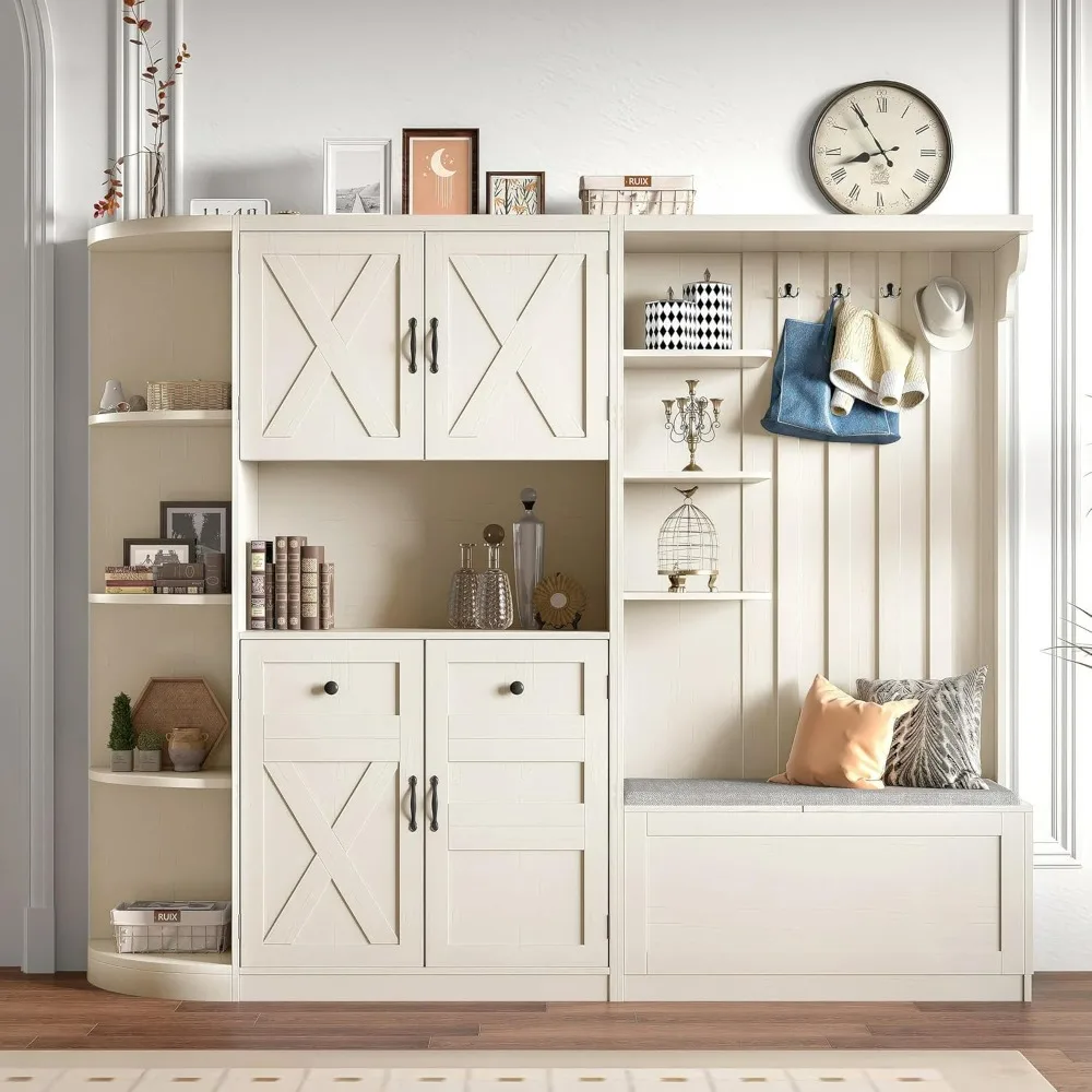 Left-Right Combination Hall Cabinet, Can Be Used Separately, Entryway Storage Cabinet with Storage Bench, for Living Room, Beige
Left-Right Combination Hall Cabinet, Can Be Used Separately, Entryway Storage Cabinet with Storage Bench, for Living Room, Beige