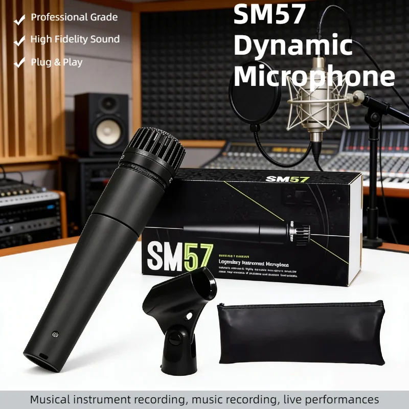 Versatile SM 57 Dynamic Microphone Cardioid Unidirectional Instrument Mic For BBOX Guitar Amp Snare Drum Vocal Recording
Versatile SM 57 Dynamic Microphone Cardioid Unidirectional Instrument Mic For BBOX Guitar Amp Snare Drum Vocal Recording