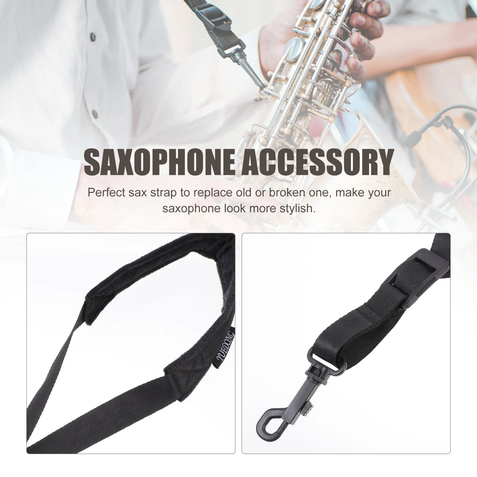 Tenor Saxophone Strap Thickened Cotton Neck Shoulder Belt Black Metal Adjustable
Tenor Saxophone Strap Thickened Cotton Neck Shoulder Belt Black Metal Adjustable