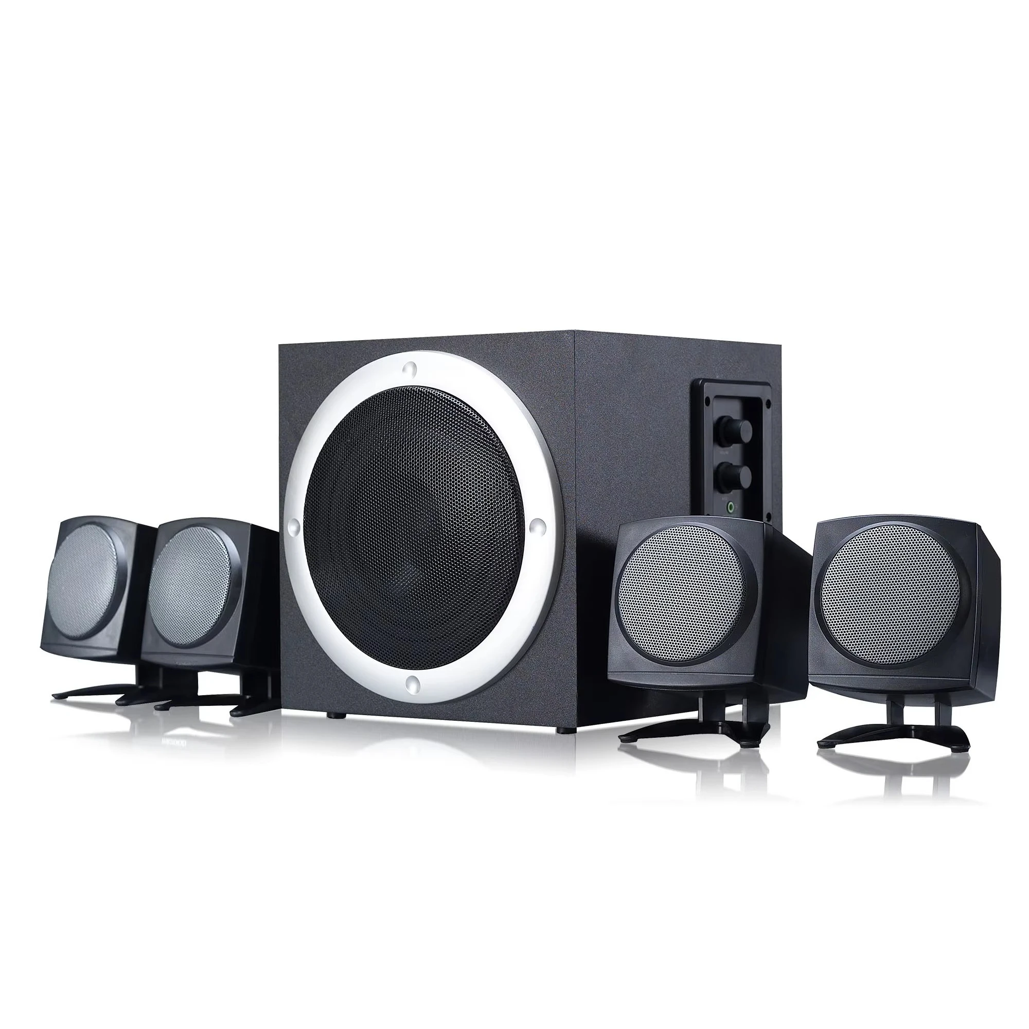 4.1 Channel 5.25" Woofer Subwoofer Speaker System with 50-100W Output for Home Theatre Multimedia Entertainment
4.1 Channel 5.25" Woofer Subwoofer Speaker System with 50-100W Output for Home Theatre Multimedia Entertainment