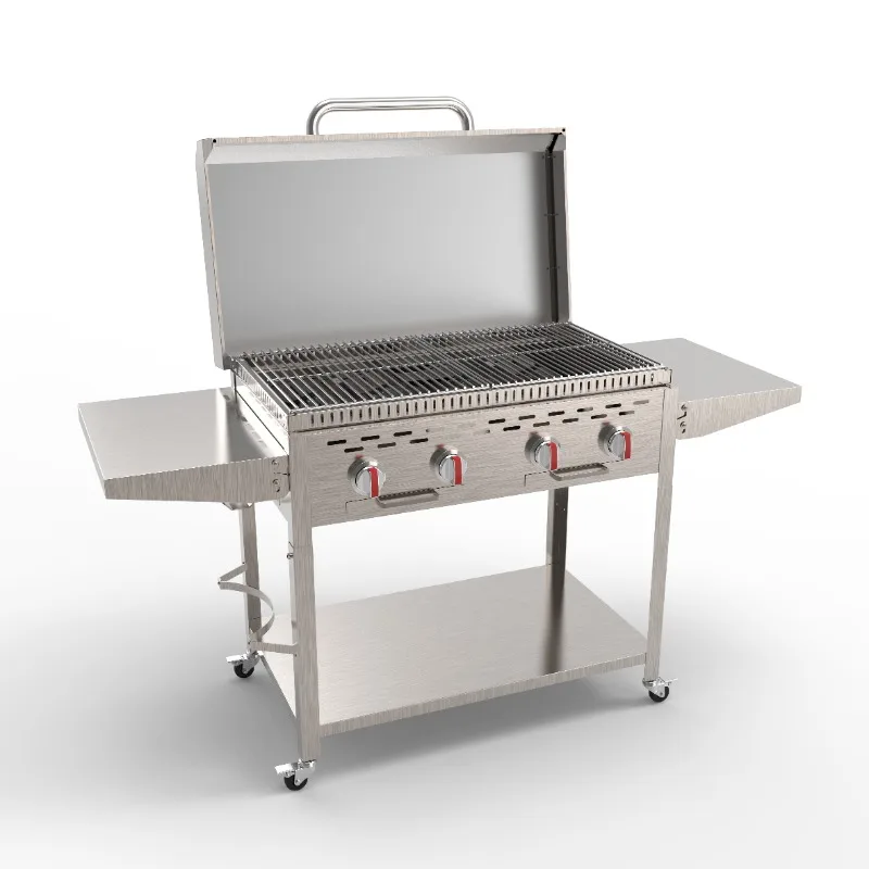Modern 4 Burner LPG Barbecue Grill Commercial Outdoor Stainless Steel Propane Barbecue Grill Made of Metal
Modern 4 Burner LPG Barbecue Grill Commercial Outdoor Stainless Steel Propane Barbecue Grill Made of Metal