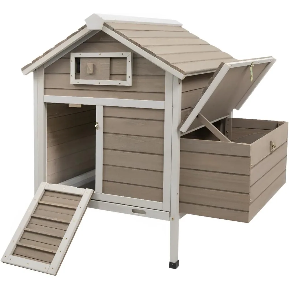 Chicken Coop Rabbit Hutch with Removable Trays, Raised Floor Hen House with Nesting Box, Wooden Outdoor Poultry Cage Pet House
Chicken Coop Rabbit Hutch with Removable Trays, Raised Floor Hen House with Nesting Box, Wooden Outdoor Poultry Cage Pet House