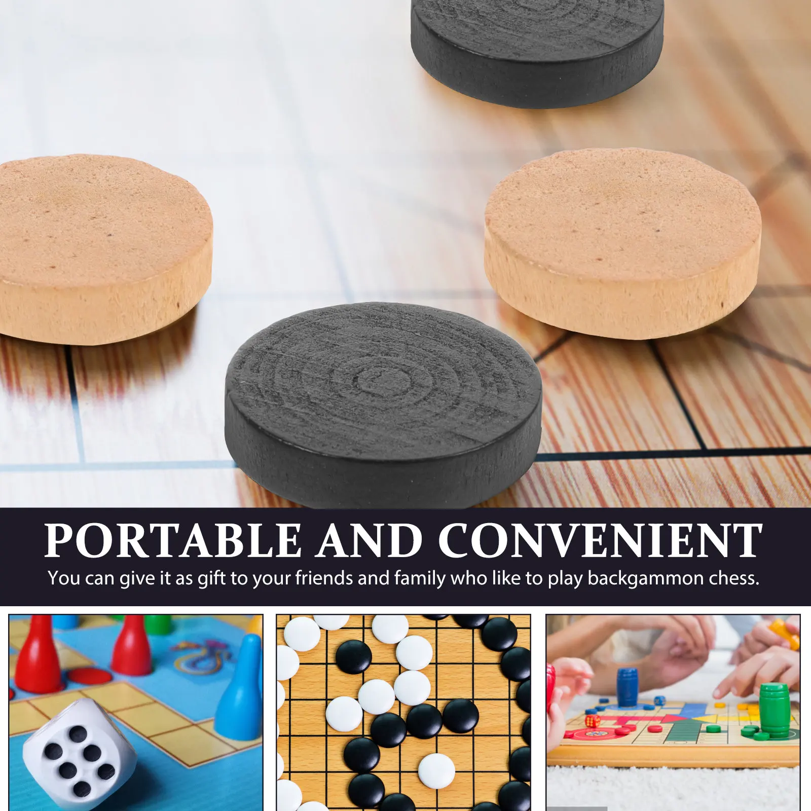 1Set Wooden Backgammon Chess Pieces Sturdy Portable Round Checkers Pieces Replacement Board Game Accessory Wooden Checkers
1Set Wooden Backgammon Chess Pieces Sturdy Portable Round Checkers Pieces Replacement Board Game Accessory Wooden Checkers