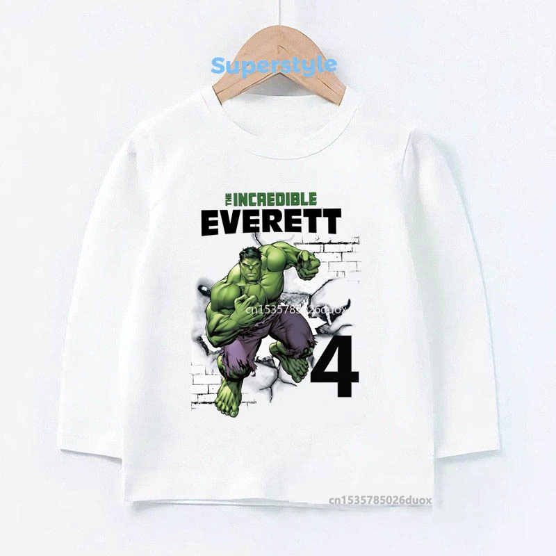Autumn Spring The Hulk Personalised Kid Birthday Long Sleeve T-shirt 2 3 4 5 6 7 8 The Hulk Birthday Custom Name Boy Girl Shirt
Autumn Spring The Hulk Personalised Kid Birthday Long Sleeve T-shirt 2 3 4 5 6 7 8 The Hulk Birthday Custom Name Boy Girl Shirt