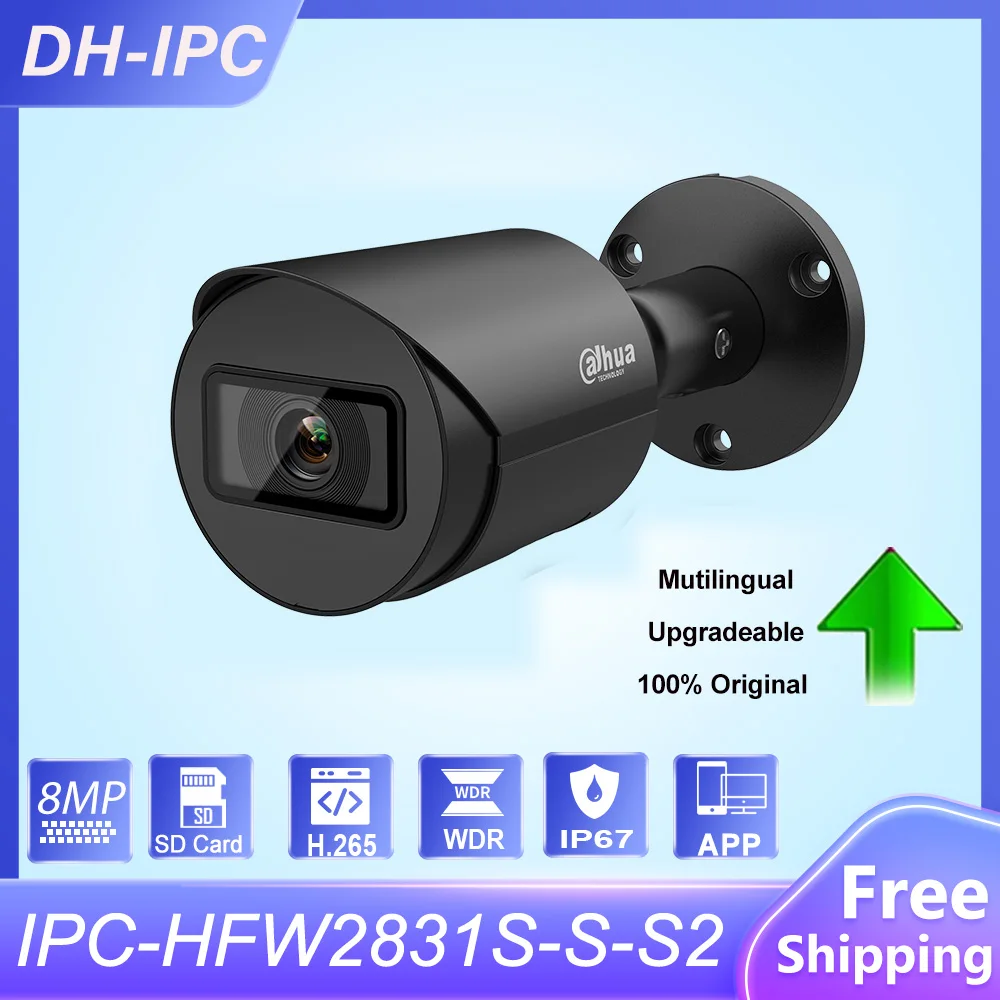 Dahua 8MP Starlight Bullet Camera IPC-HFW2831S-S-S2 IVS SD Card Slot WDR H.265 Security Protection Surveillance Network Camera
Dahua 8MP Starlight Bullet Camera IPC-HFW2831S-S-S2 IVS SD Card Slot WDR H.265 Security Protection Surveillance Network Camera
