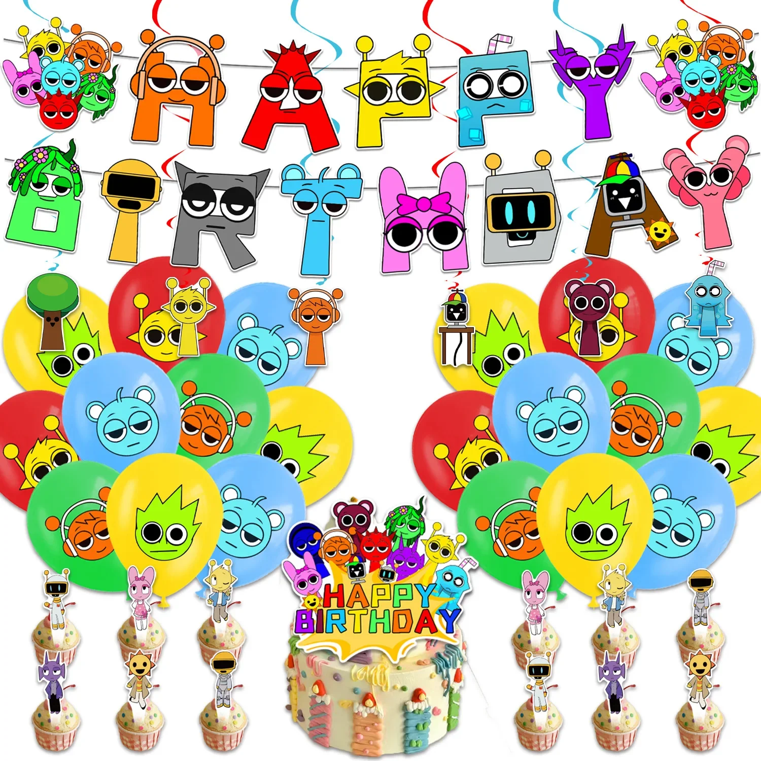 Sprunki Birthday Party Decoration Incredibox Set Tableware Tablecloth Balloon Cake Topper Backdrop Baby Showe Kid Party Supplies
Sprunki Birthday Party Decoration Incredibox Set Tableware Tablecloth Balloon Cake Topper Backdrop Baby Showe Kid Party Supplies