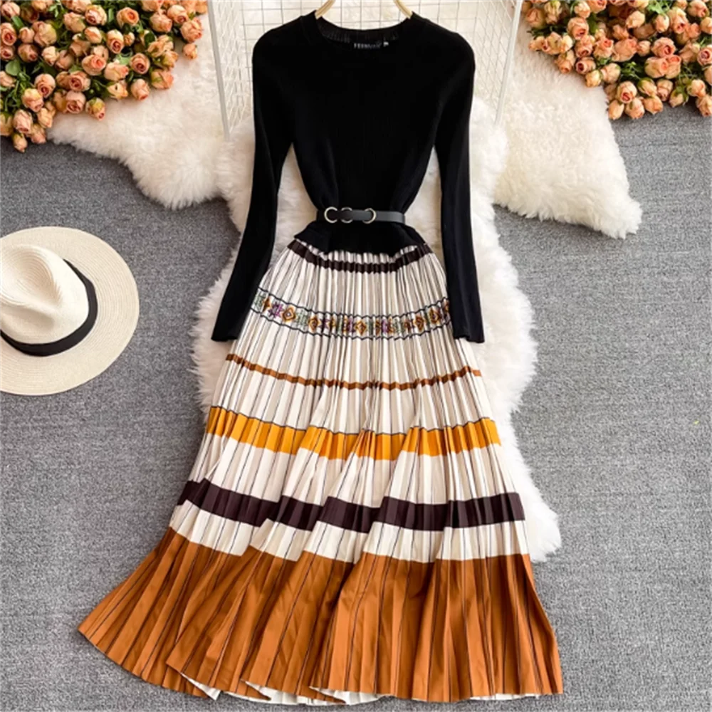 new fashion slim knitted spliced pleated dress vestidos de mujer casual verano
new fashion slim knitted spliced pleated dress vestidos de mujer casual verano