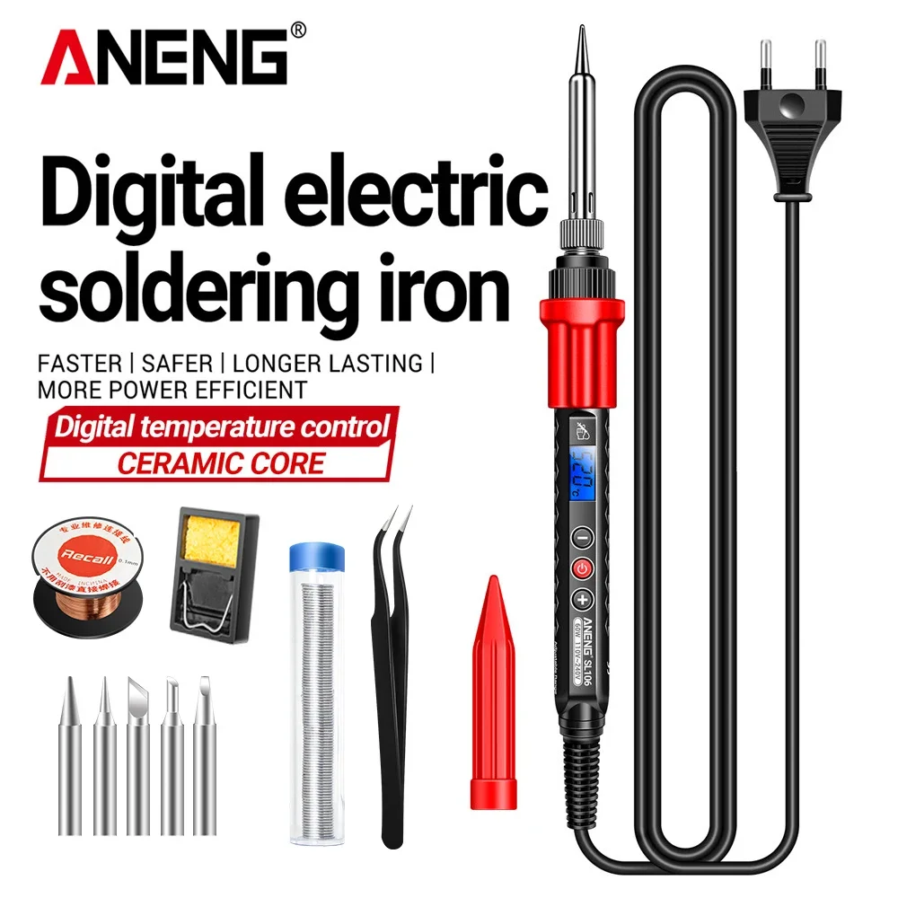 ANENG SL106 Electric Soldering Irons Adjustable Temperature Welding Solder Rework Station Heat Pencil Tip Repair Tools 110V/220V
ANENG SL106 Electric Soldering Irons Adjustable Temperature Welding Solder Rework Station Heat Pencil Tip Repair Tools 110V/220V