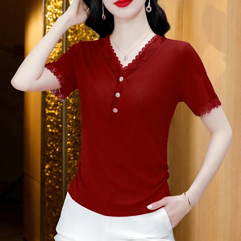 Blouse Women Cotton 2025 Lace Fashion Short Sleeved Blouses Womens Tops Lace Women's Stylish Blouse Elegant Curvy Woman Blouse
Blouse Women Cotton 2025 Lace Fashion Short Sleeved Blouses Womens Tops Lace Women's Stylish Blouse Elegant Curvy Woman Blouse