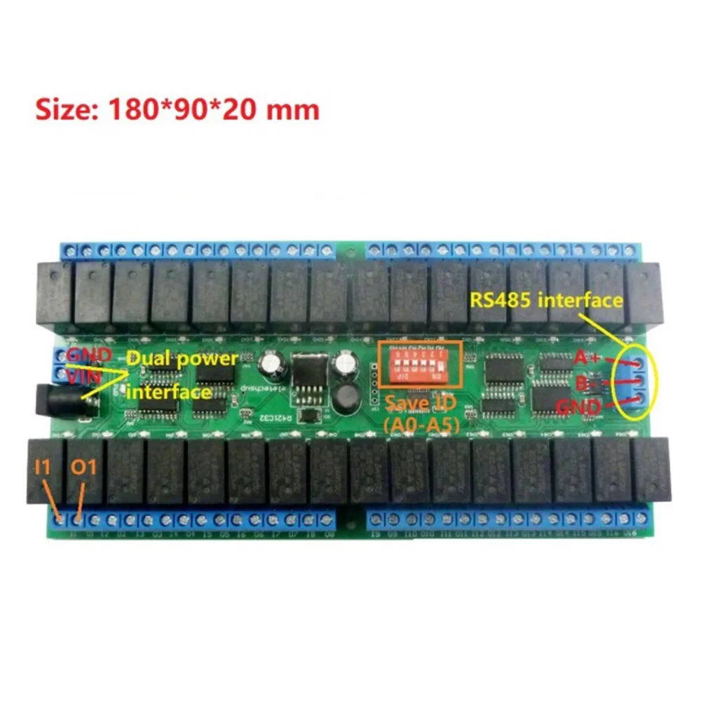 Y89A-y32Ch Modbus RTU RS485 Плата релейного переключателя Модуль последовательного порта UART Коробка на DIN-рейку Плата расширения ПЛК, R421C32 (DC
Y89A-y32Ch Modbus RTU RS485 Плата релейного переключателя Модуль последовательного порта UART Коробка на DIN-рейку Плата расширения ПЛК, R421C32 (DC