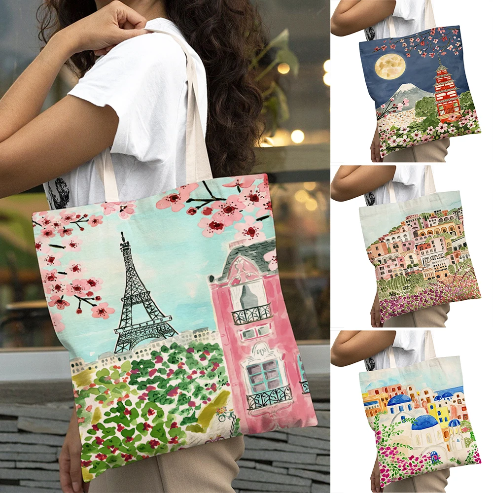 New York France London Venice Japan City Tote Lady Handbag Reusable Foldable Shopper Bag Casual Big Capacity Women Shopping Bags
New York France London Venice Japan City Tote Lady Handbag Reusable Foldable Shopper Bag Casual Big Capacity Women Shopping Bags