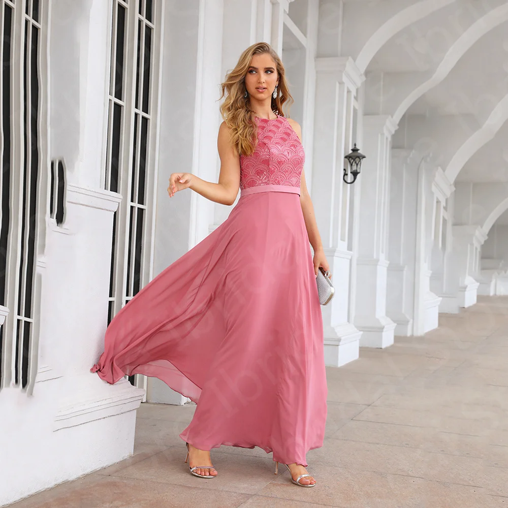 Classic Dusty Rose Long Bridesmaid Dresses Chiffon Maid of Honor Gowns Round Neck Sleeveless Wedding Party Beaded On Sale
Classic Dusty Rose Long Bridesmaid Dresses Chiffon Maid of Honor Gowns Round Neck Sleeveless Wedding Party Beaded On Sale
