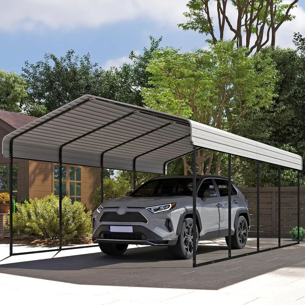 12x20ft Metal Carport, Heavy Duty Garage Outdoor Galvanized Car Shelter Canopy with Metal Frame for Car, Boats and Truck, Cream
12x20ft Metal Carport, Heavy Duty Garage Outdoor Galvanized Car Shelter Canopy with Metal Frame for Car, Boats and Truck, Cream