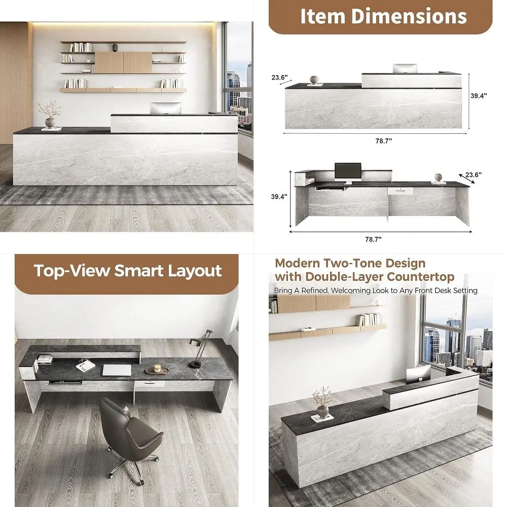 Reception Desk with Counter, Modern Front Table Equipped Lockers amp Storage Shelves, 50inch Checkout Counter with LED Lights a
Reception Desk with Counter, Modern Front Table Equipped Lockers amp Storage Shelves, 50inch Checkout Counter with LED Lights a