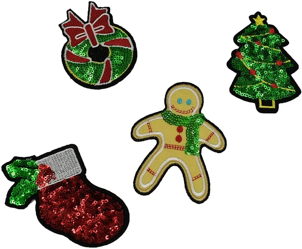 4Pcs Iron on Patch Sequin Merry Christmas Style DIY Patches for Jackets Jeans Christmas Party Clothes Costume Applique Accessory
4Pcs Iron on Patch Sequin Merry Christmas Style DIY Patches for Jackets Jeans Christmas Party Clothes Costume Applique Accessory