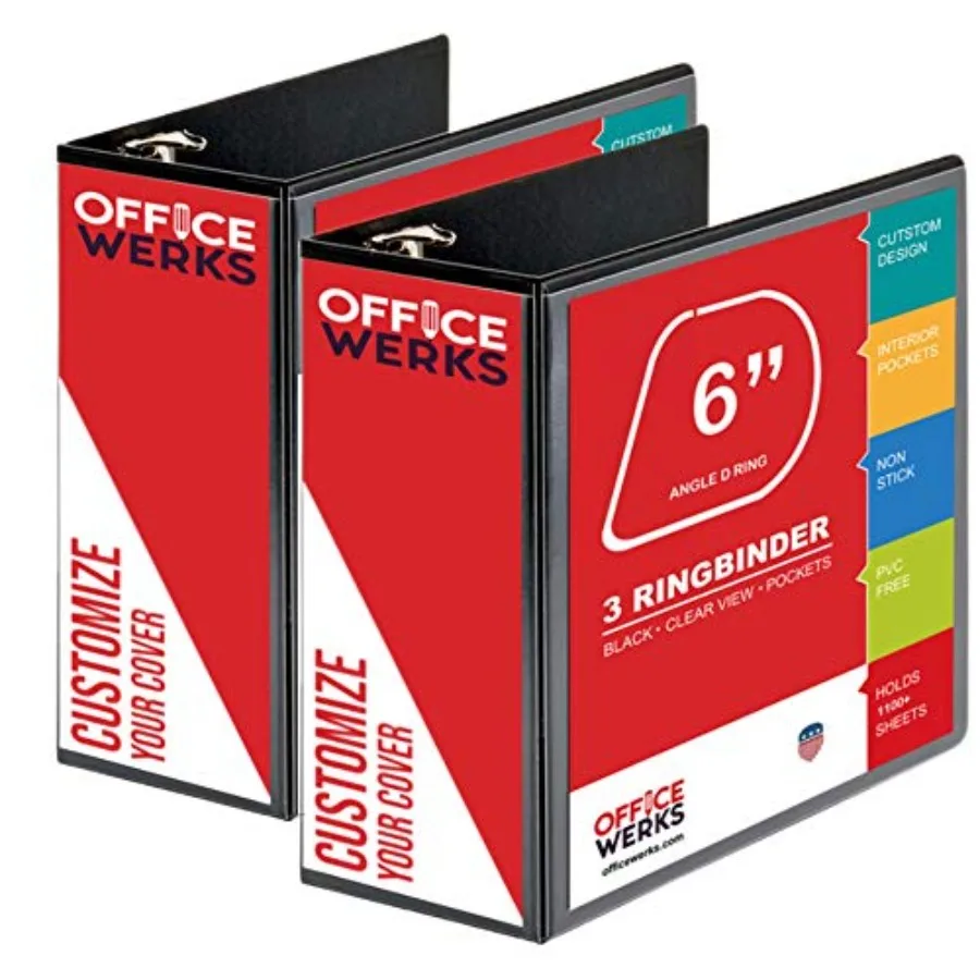 - 2 Pack of 6 Inch 3 Ring Binder with Locking Angle D Rings Professional Heavy Duty Large Storage Binder with Pockets Fits 8.5
- 2 Pack of 6 Inch 3 Ring Binder with Locking Angle D Rings Professional Heavy Duty Large Storage Binder with Pockets Fits 8.5