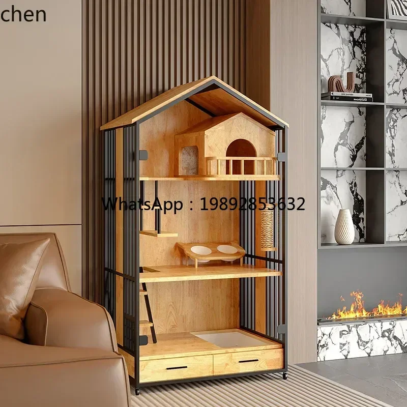 HH cat villa solid wood indoor large space three-layer glass panoramic cat house
HH cat villa solid wood indoor large space three-layer glass panoramic cat house
