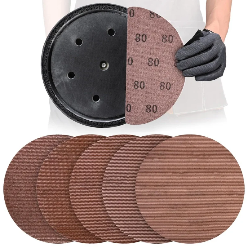 9 Inch Premium Mesh Sanding Discs 25 PCS, 80/120/180/240/320 Grit, Dust Free Hook and Loop Round Anti-Clogging Drywall Sandpaper
9 Inch Premium Mesh Sanding Discs 25 PCS, 80/120/180/240/320 Grit, Dust Free Hook and Loop Round Anti-Clogging Drywall Sandpaper