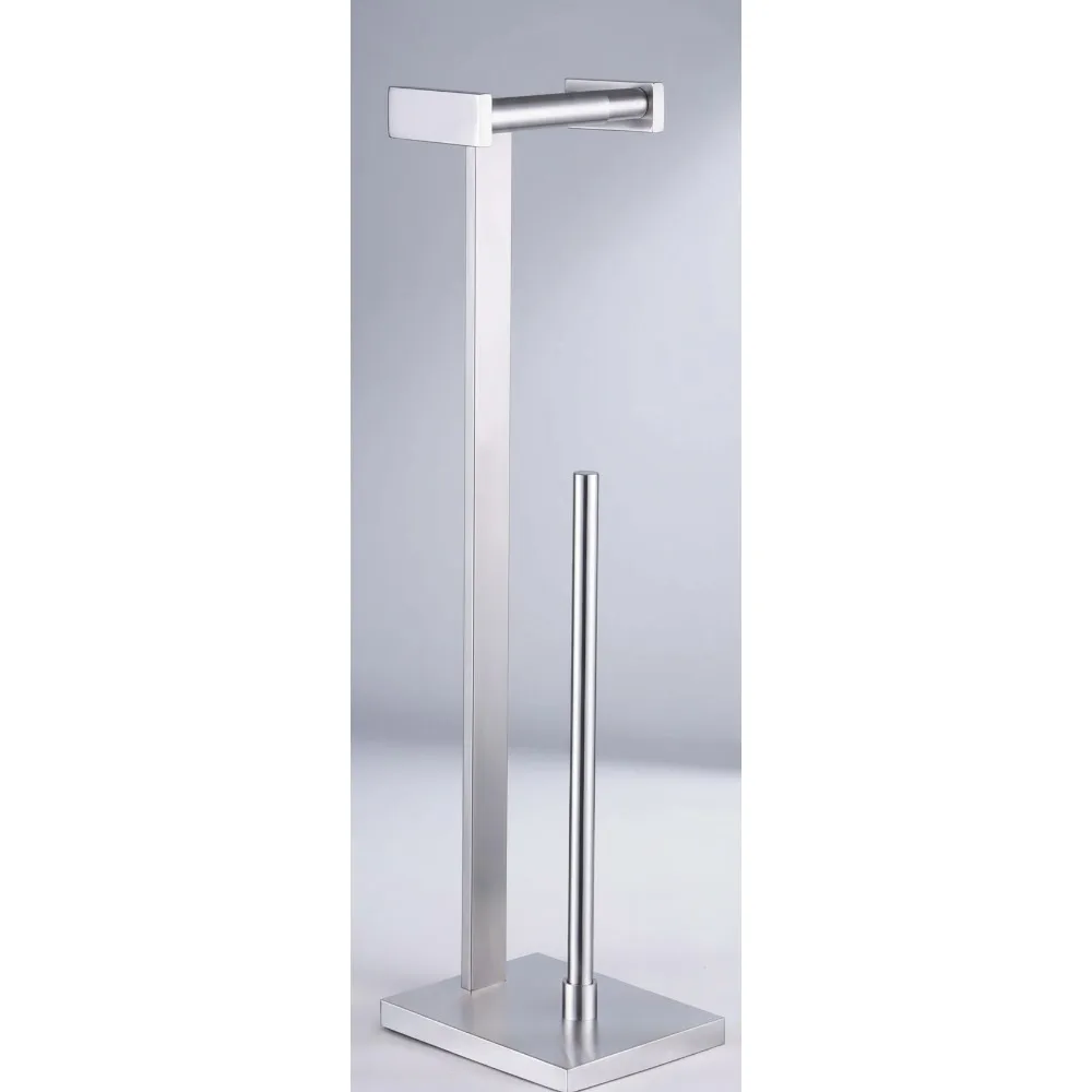 Stainless Steel Free Standing Toilet Paper Holder, Brushed Finish, No Drill Installation for Modern Bathroom
Stainless Steel Free Standing Toilet Paper Holder, Brushed Finish, No Drill Installation for Modern Bathroom