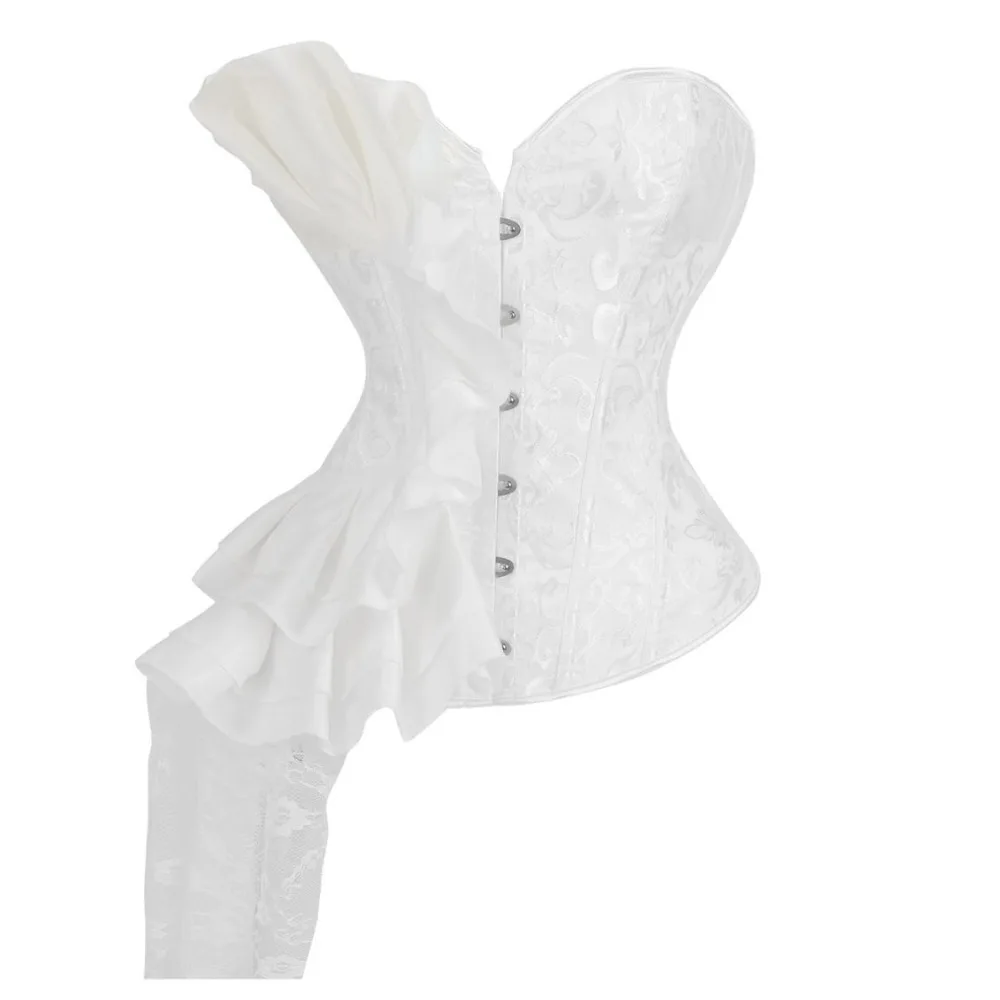Black Brocade Corset Tops Women Overbust Bustiers Sexy Ruffle Floral Lace-up Lingerie Vintage Victorian Body Shaper Corselet
Black Brocade Corset Tops Women Overbust Bustiers Sexy Ruffle Floral Lace-up Lingerie Vintage Victorian Body Shaper Corselet