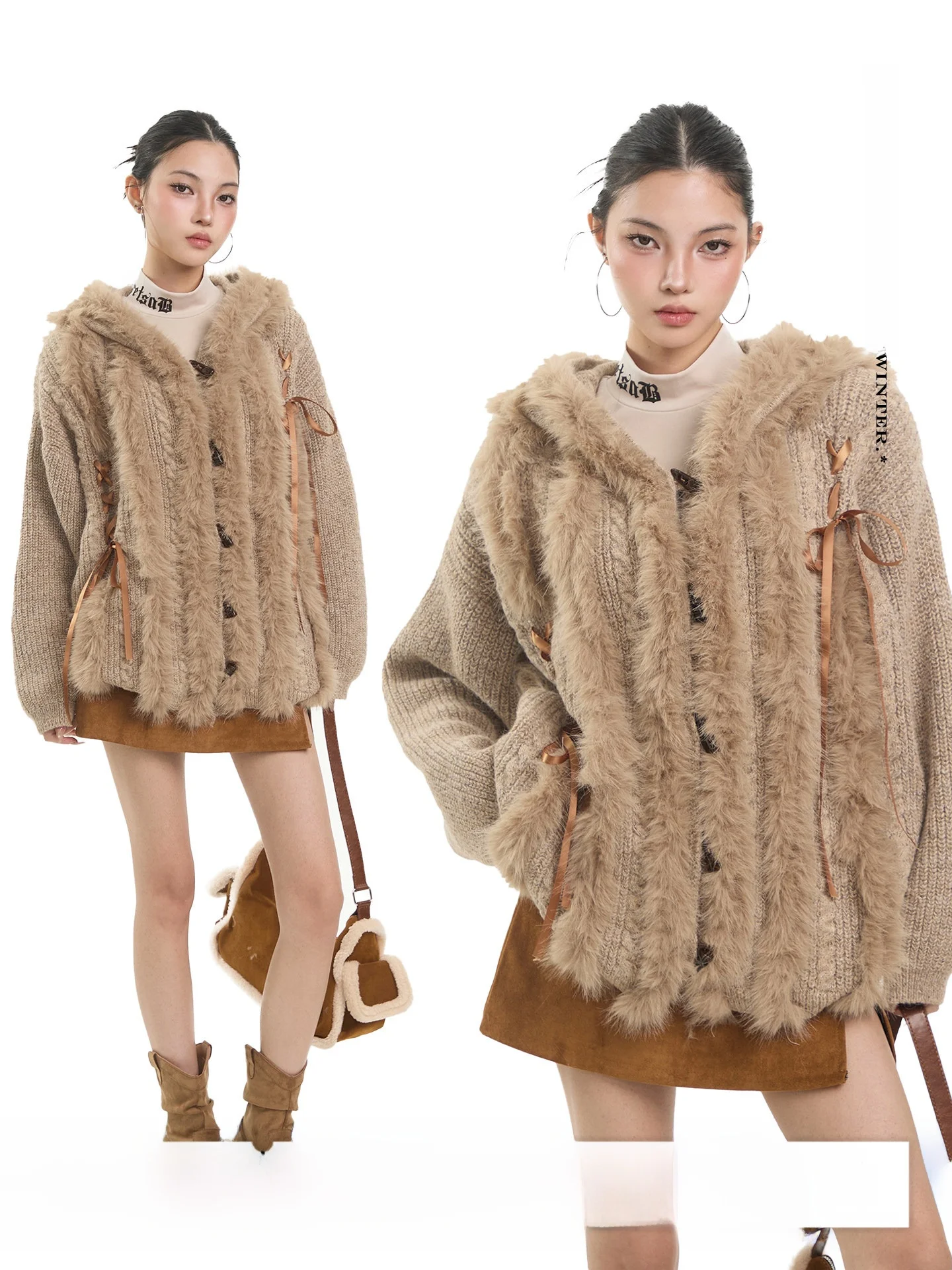 UNCMHISEX Американский ретро-кардиган с капюшоном и мехом, вязаный, на пуговицах, женский, осенне-зимний, свободного кроя, повседневный, в стиле кэжуал
UNCMHISEX Американский ретро-кардиган с капюшоном и мехом, вязаный, на пуговицах, женский, осенне-зимний, свободного кроя, повседневный, в стиле кэжуал