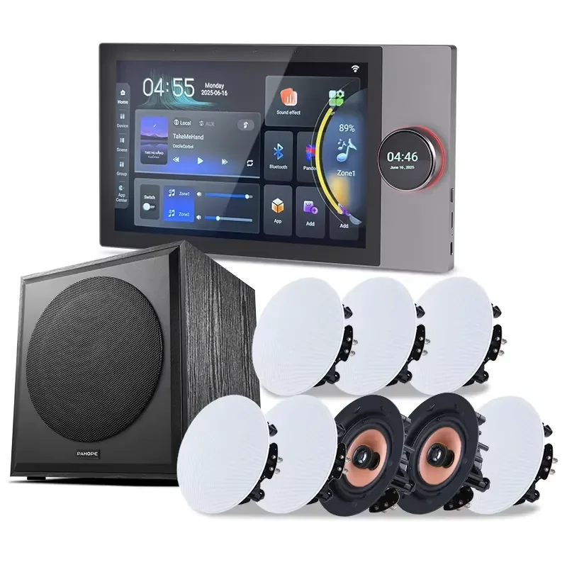 10-Inch Smart Home Background Music System 8*30W ceiling speaker Intelligent Central Control Panel Wall Amplifier
10-Inch Smart Home Background Music System 8*30W ceiling speaker Intelligent Central Control Panel Wall Amplifier