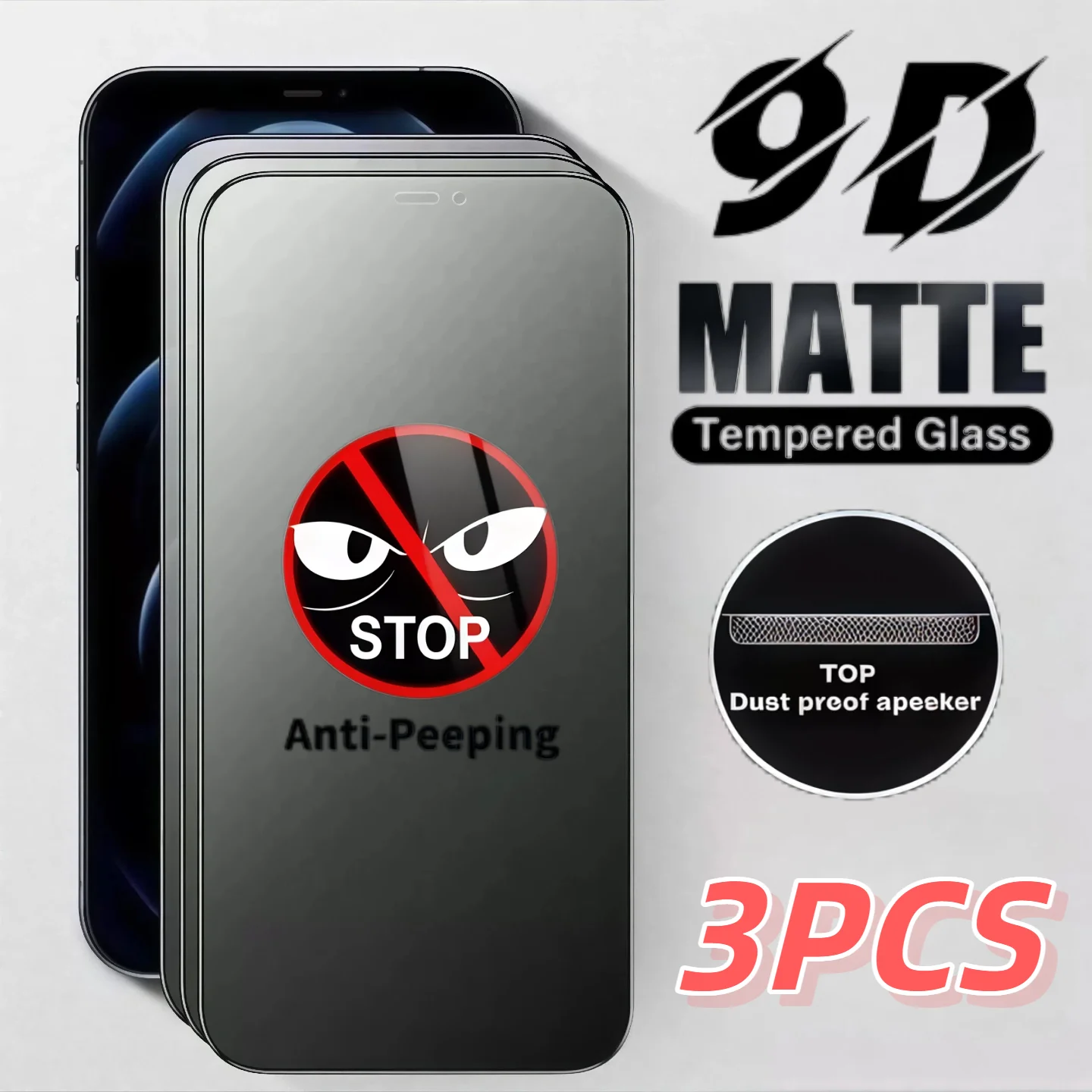 3pack Matte Privacy Tempered Glass Screen Protector with 9H Hardness for iPhone Air/17/16/15/14/13/12/11/X/XS/XR/XS Max Series
3pack Matte Privacy Tempered Glass Screen Protector with 9H Hardness for iPhone Air/17/16/15/14/13/12/11/X/XS/XR/XS Max Series