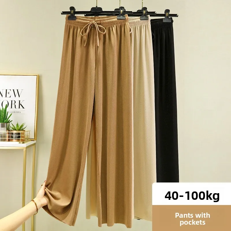 Women's Summer Ice Silk Wide Leg Pants High Waist Drapey Loose Straight Cut Thin Pure Color Drawstring Casual Sports Long Tro...
Women's Summer Ice Silk Wide Leg Pants High Waist Drapey Loose Straight Cut Thin Pure Color Drawstring Casual Sports Long Tro...