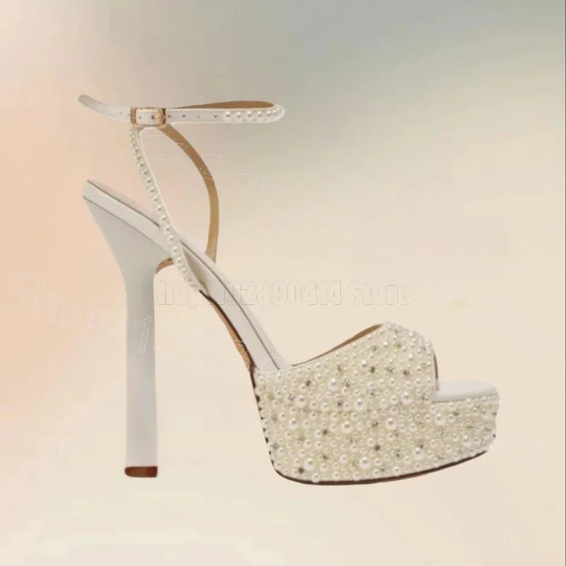 White Pearl Design Open Toe Platform Sandals Buckle Strap Women Shoes Thin High Heel Party Feast Dating 2026 Zapatos Para Mujere
White Pearl Design Open Toe Platform Sandals Buckle Strap Women Shoes Thin High Heel Party Feast Dating 2026 Zapatos Para Mujere