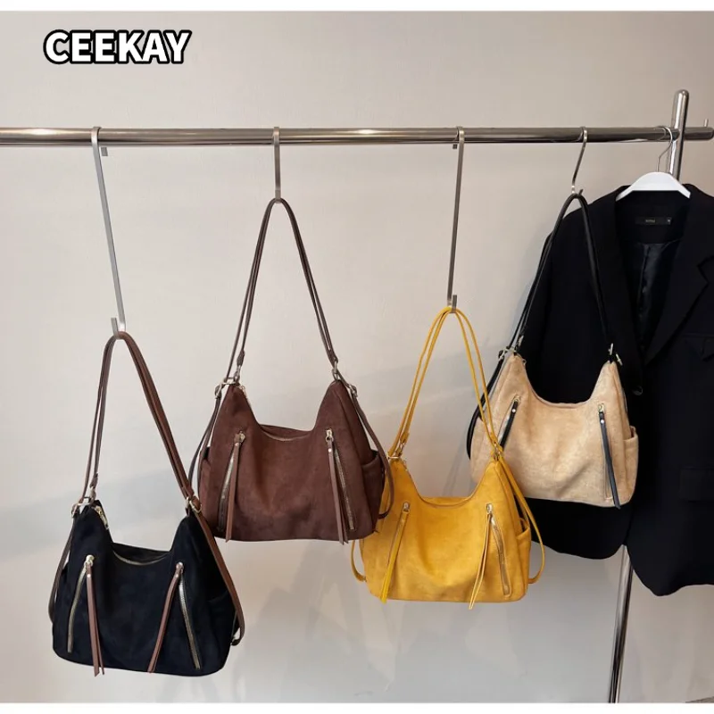 CEEKAY Women's Hobo Bag Beige Suede Texture Large Shoulder Handbag Double Zipper Detail Daily Commute Casual Minimalist
CEEKAY Women's Hobo Bag Beige Suede Texture Large Shoulder Handbag Double Zipper Detail Daily Commute Casual Minimalist
