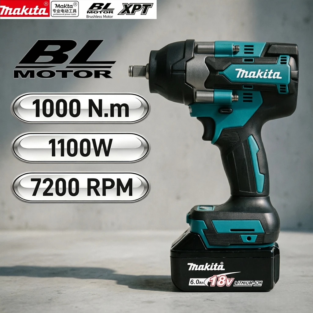 Makita DTW700 18V Brushless Cordless Impact Wrench Makita 6.0Ah Li-ion Battery High Torque Power Tool Kit Electric Spanner
Makita DTW700 18V Brushless Cordless Impact Wrench Makita 6.0Ah Li-ion Battery High Torque Power Tool Kit Electric Spanner