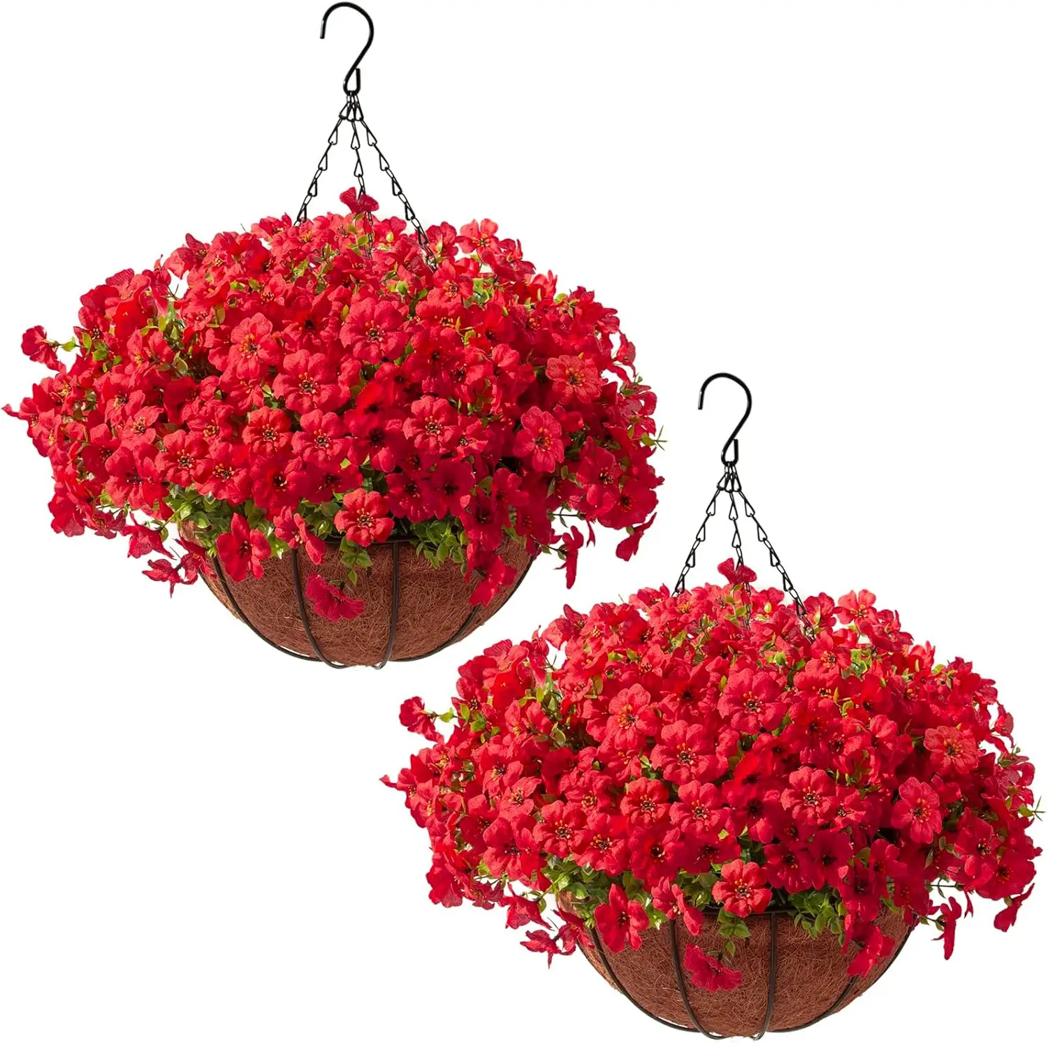 24 Pcs Artificial Outdoor Flowers with Hanging Baskets, 2 Pack Red Spring Decor for Porch Patio Yard Christmas Home
24 Pcs Artificial Outdoor Flowers with Hanging Baskets, 2 Pack Red Spring Decor for Porch Patio Yard Christmas Home