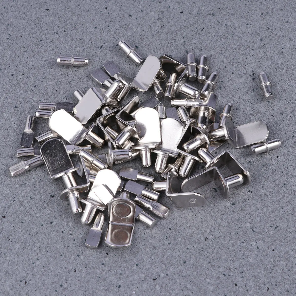 60Pcs Furniture Shelf Support Bracket-Style Pegs Silver L-Shaped Riveted Pins for Cabinet Closet Shelf Holders
60Pcs Furniture Shelf Support Bracket-Style Pegs Silver L-Shaped Riveted Pins for Cabinet Closet Shelf Holders