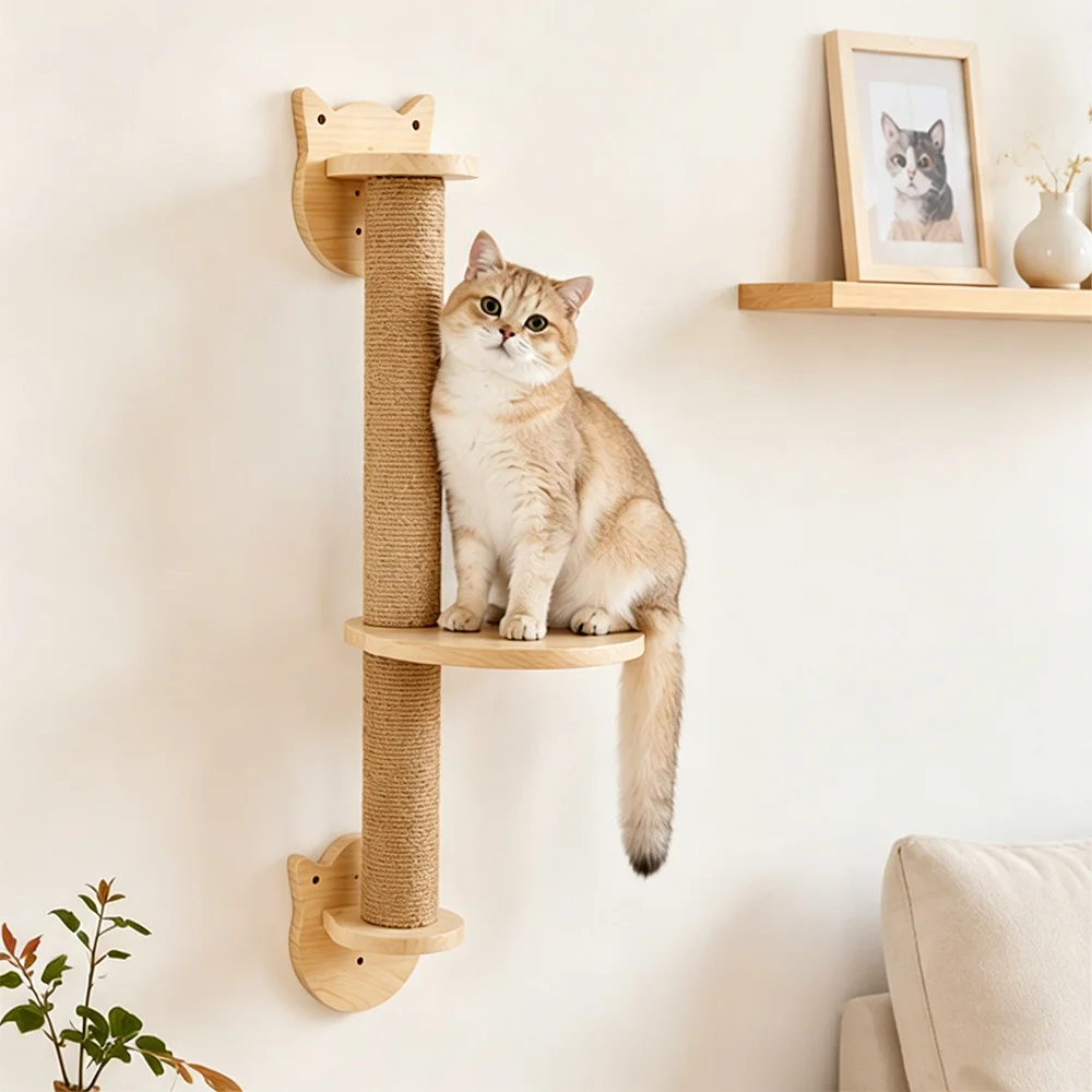 Wall Mounted Cat Scratching Post with Perch Platform Sisal Wood Cat Scratcher Tree Cat Claw Grinding Post for Indoor Kitten
Wall Mounted Cat Scratching Post with Perch Platform Sisal Wood Cat Scratcher Tree Cat Claw Grinding Post for Indoor Kitten