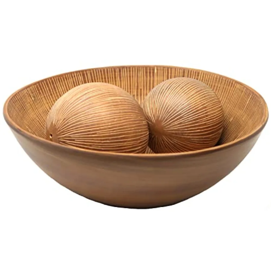 3pc Large Decorative Bowl for Coffee Table Decor, Kitchen, Dining Room Centerpieces, Orbs/Balls Included
3pc Large Decorative Bowl for Coffee Table Decor, Kitchen, Dining Room Centerpieces, Orbs/Balls Included