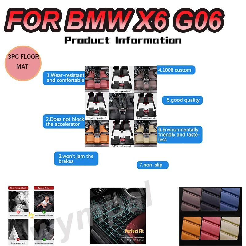 LUXURY Car Floor Mats For BMW X6 G06 2020 2021 Custom Auto Foot Pads Automobile Carpet Cover Interior Accessories
LUXURY Car Floor Mats For BMW X6 G06 2020 2021 Custom Auto Foot Pads Automobile Carpet Cover Interior Accessories