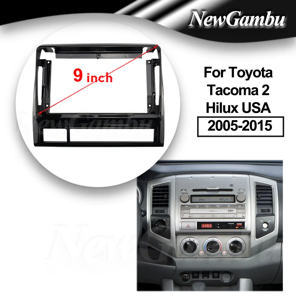 9-дюймовая радиоустановка NewGambu, подходит для Toyota Tacoma 2 Hilux USA 2005-2015, стереопроигрыватель, устанавливаемая панель с объемной отделкой, звуковая рамка
9-дюймовая радиоустановка NewGambu, подходит для Toyota Tacoma 2 Hilux USA 2005-2015, стереопроигрыватель, устанавливаемая панель с объемной отделкой, звуковая рамка