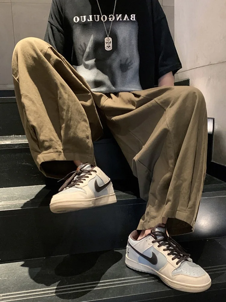 Summer Brown Japanese Style Loose Wide Leg Casual Pants Men's Oversize Comfortable Workwear Trousers Straight Cut Youthful
Summer Brown Japanese Style Loose Wide Leg Casual Pants Men's Oversize Comfortable Workwear Trousers Straight Cut Youthful