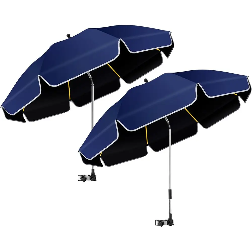 48.8 Adjustable Clamp Beach Umbrella with UV Protection for Chairs, Strollers, and Camping
48.8 Adjustable Clamp Beach Umbrella with UV Protection for Chairs, Strollers, and Camping